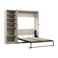 Bestar Key West Full Murphy Bed with Closet Organizer (88 W) - Linen White Oak