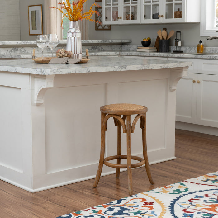 Rae Backless Rattan Counter-Height Stool - Natural