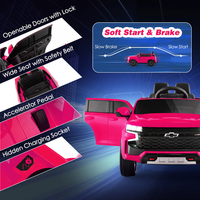 12v Kids Ride On Car Chevrolet Tahoe Electric Truck Suv Remote W/ Light & Music Pink