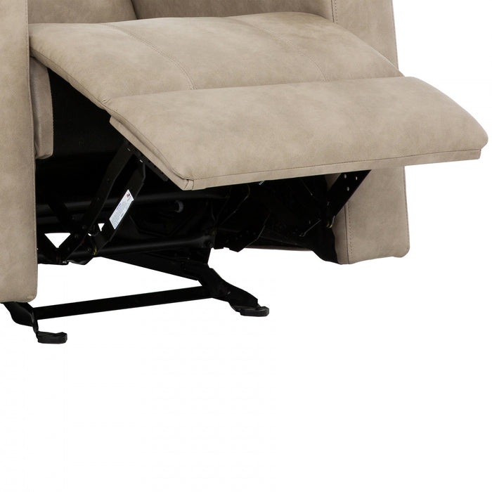 Denton 34 in. Faux Leather Manual Glider Recliner Chair - Taupe