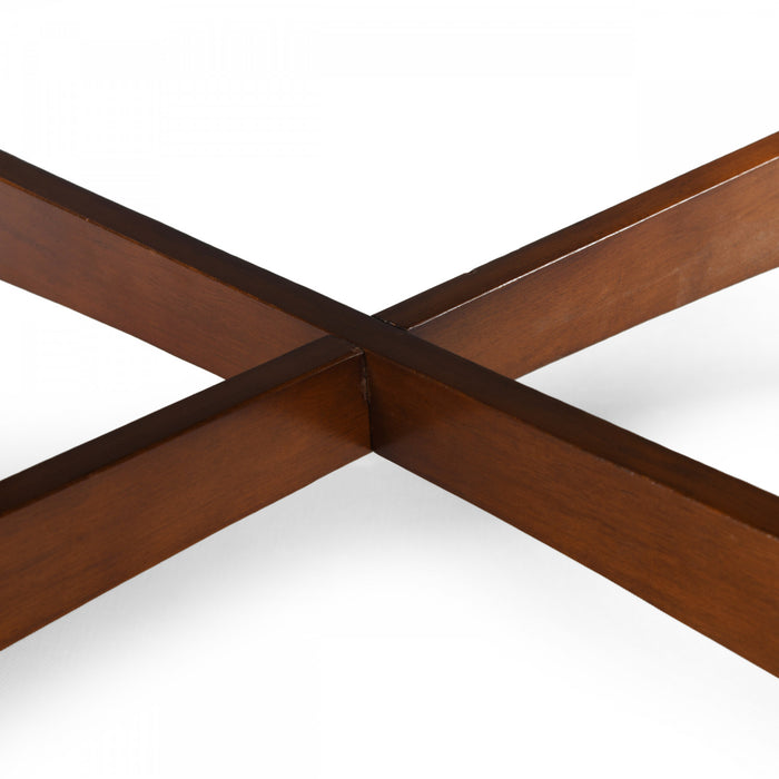 Darren Round Coffee Table With X-cross Base - Walnut