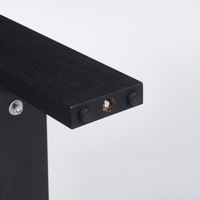 Lucius Modern Geometric Design Tempered Glass Coffee Tablewith Metal Frame and Clear Glass,Black