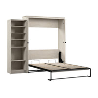 Bestar Key West Queen Murphy Bed with Closet Organizer (94 W) - Linen White Oak