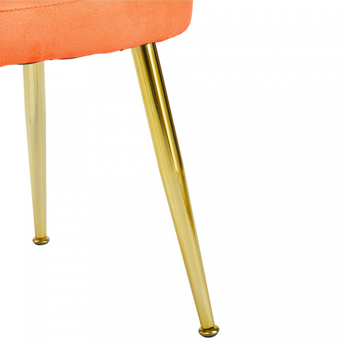 Lila Velvet Dining Chairs Set of 2,Orange Accent Chair