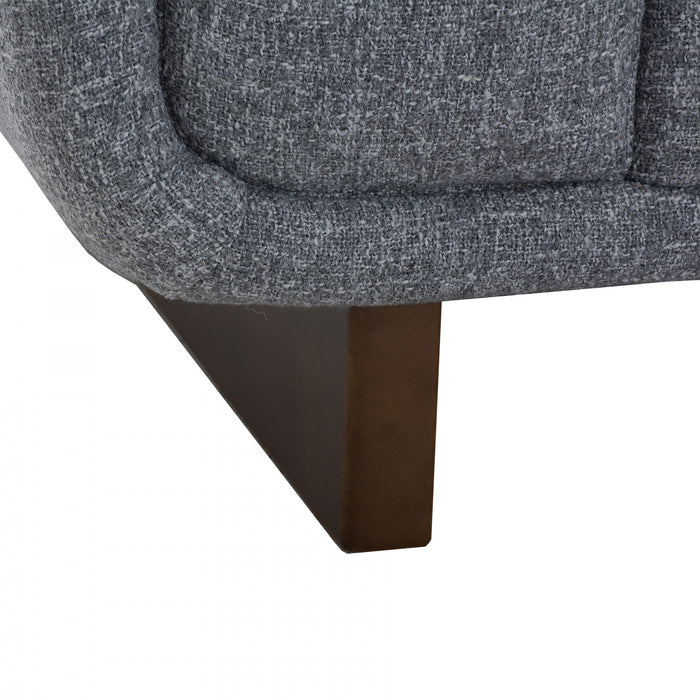 Caden 67 in. Textured Weave Fabric Loveseat with Block Arms and Wood Legs - Grey