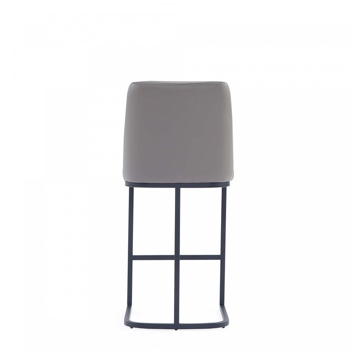 Serena Modern Metal Upholstered Counter Stool in Taupe Bar Stool