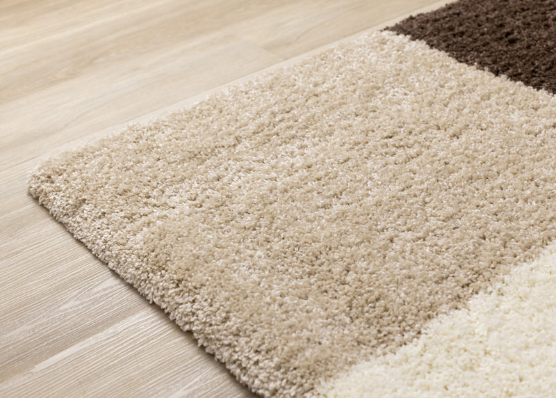 Fairmont Brown Beige White Checkered Rug, 5'3\" x 7'7\" Indoor Area Rug