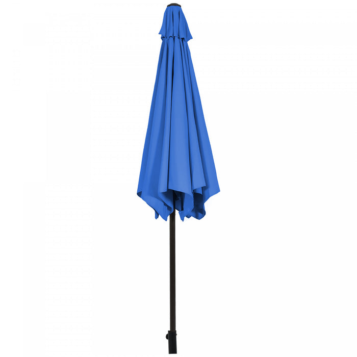 Costway 9Ft Outdoor Market Patio Table Umbrella Push Button Tilt Crank Lift Blue