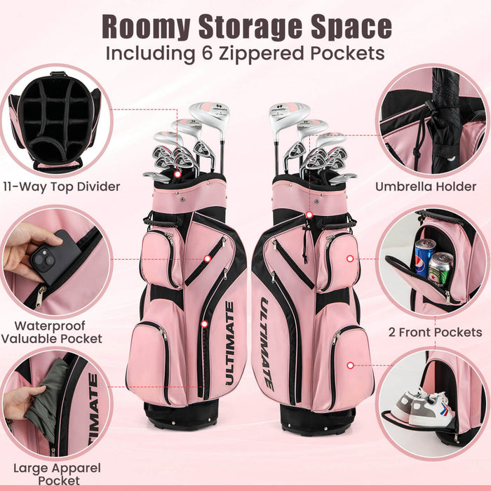 Costway Ladies Womens Complete Golf Clubs Set 10 Pieces Includes Alloy Driver
