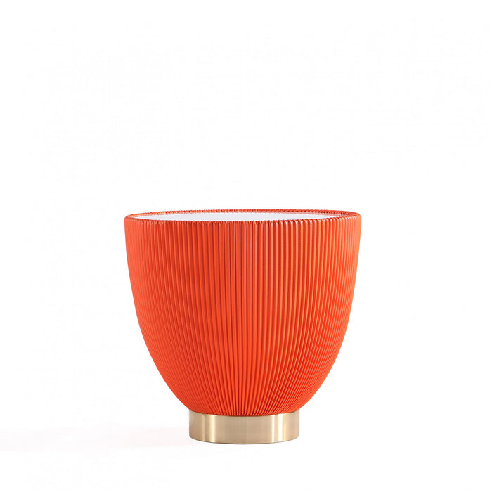Anderson Modern Sintered Stone Top Upholstered End Table in Orange - Set of 2