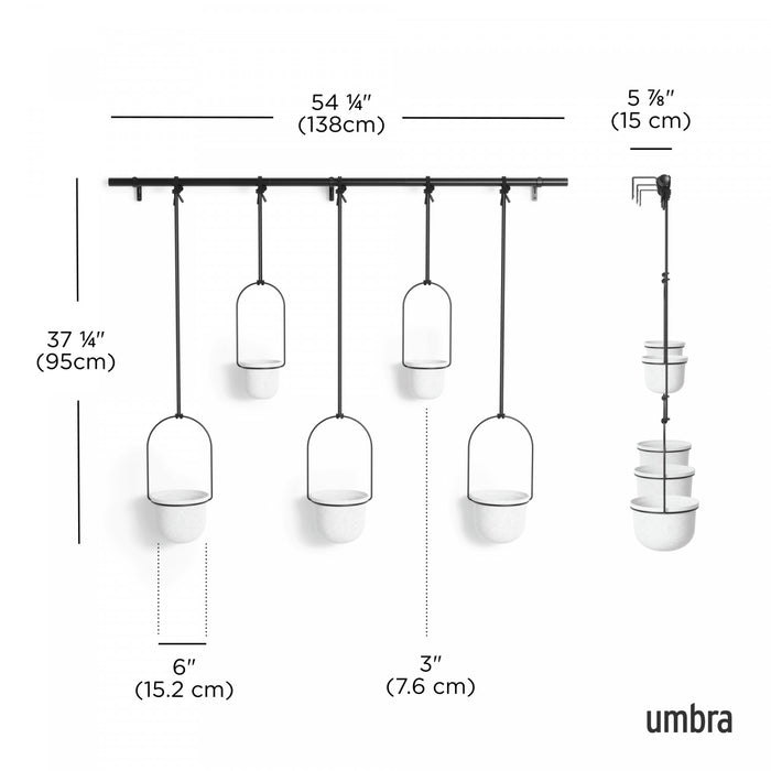 Umbra White Triflora Hanging Planter - Set of 6