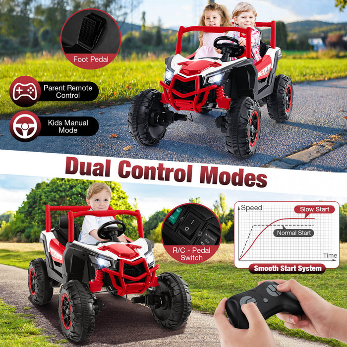 Costway 24v Kids Ride On Utv With 4 X 100w Powerful Engine Remote Control High/low Speed Red