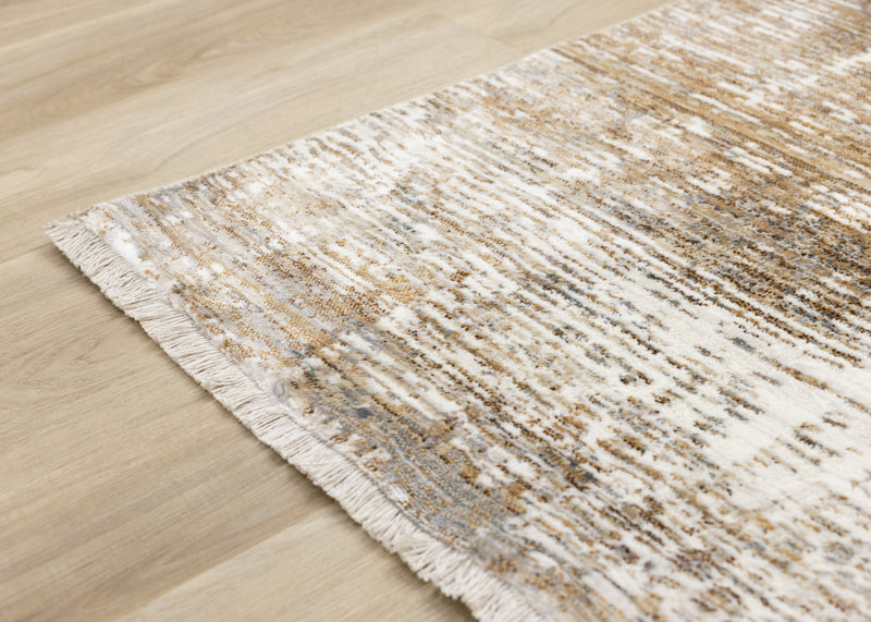 Sydney Brown Cream Grey Distressed Rug, 7'10\" x 10'2\" Indoor Area Rug