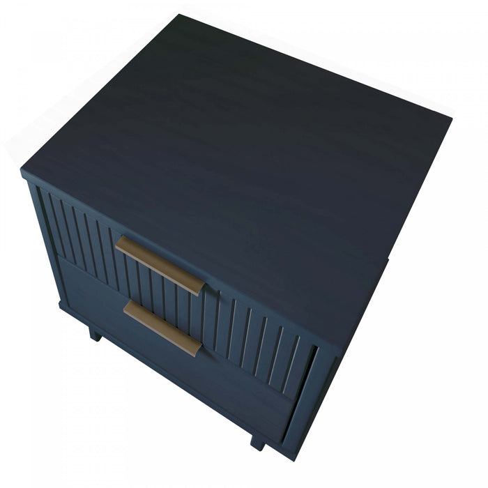 Granville Modern 18\" Nightstand in Midnight Blue (2-Drawer) - Set of 2