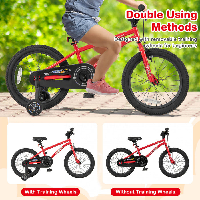Costway 18-inch Kid's Bike For 4-8 Years Old With Adjustable Saddle & Anti-slip Handlebar Red