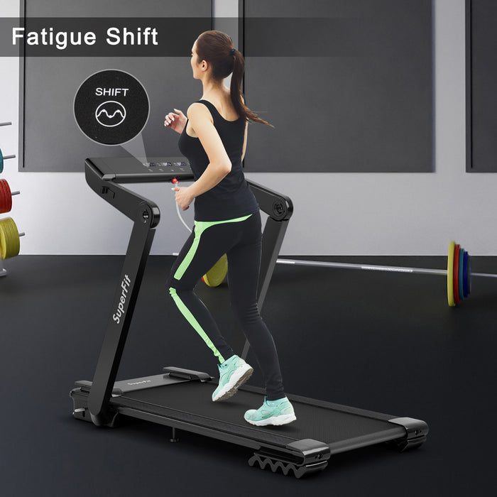 Superfit 4.0hp Foldable Electric Treadmill Jogging Machine W/bluetooth Black