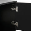 Arcadia 70.5 Inch Modern TV Cabinet with Textured Doors and Gold Legs, Black/Wood | Arcadia Meuble TV Moderne 70.5 po avec Portes Texturees et Pieds Dores, Noir/Bois