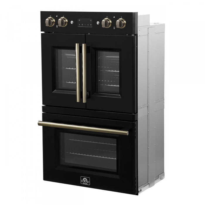 Forno Asti 30-Inch Double Electric Wall Oven in Black, 7.36 cu. ft. - FBOEL1340-30BLK