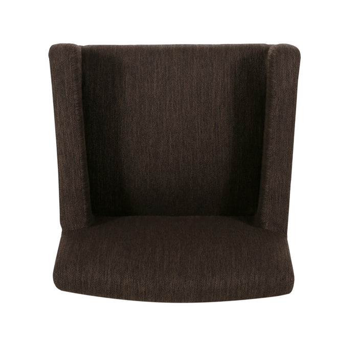 Gabrielle 26\" Seat Height Counter Stools Set Of 2 With Upholstered Fabric And Solid Wood Legs, Brown