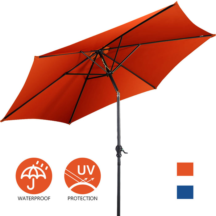 Costway 9FT Patio Umbrella Patio Market Steel Tilt W/ Crank Outdoor Yard Garden Orange