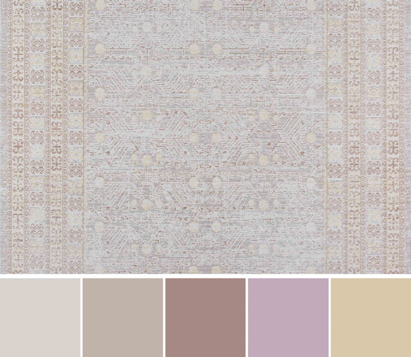 Valeria Traditional 4'0\" x 6'0\" Area Rug in Grey Indoor Area Rug