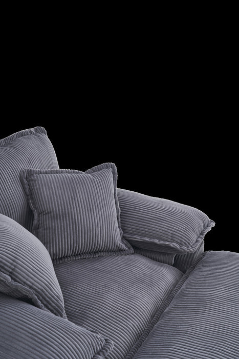 Liam 46.9\" Modern indoor corduroy sofa with 2 soft cushions ,Grey Sofa