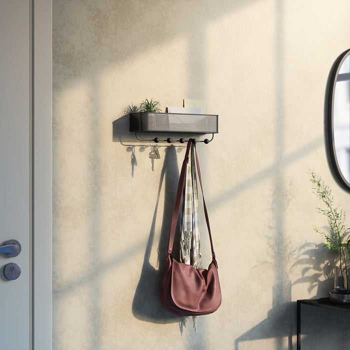Umbra Estique Organizer Wall Hooks - Black and Walnut