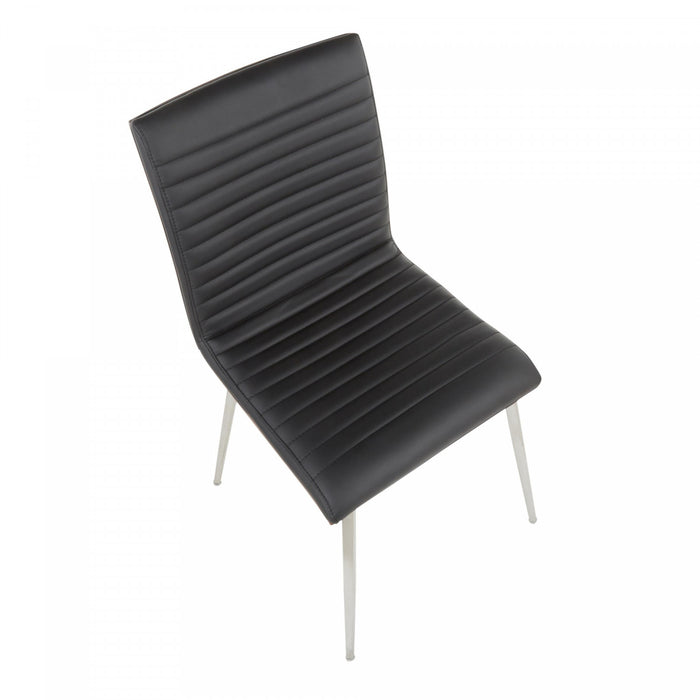 LumiSource Mason Black Faux Leather Contemporary Dining Accent Chair with Swivel - Set of 2