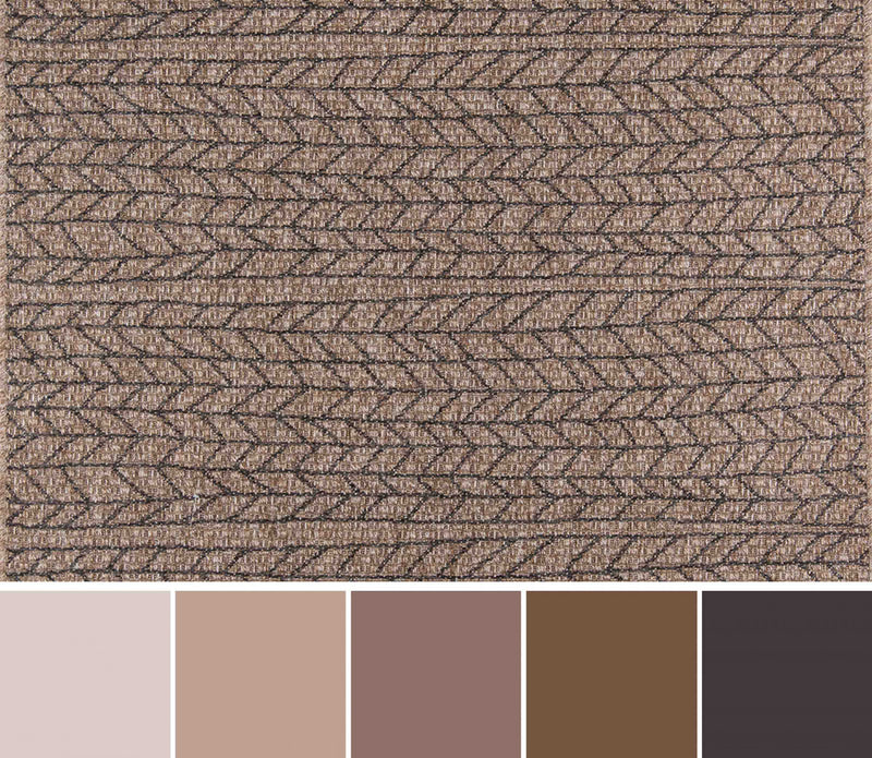 Linden Contemporary 6'7\" x 9'6\" Area Rug in Brown Indoor Area Rug