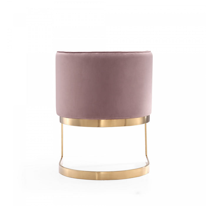 Aura Modern Velvet Metal Dining Chair in Blush - Set of 2
