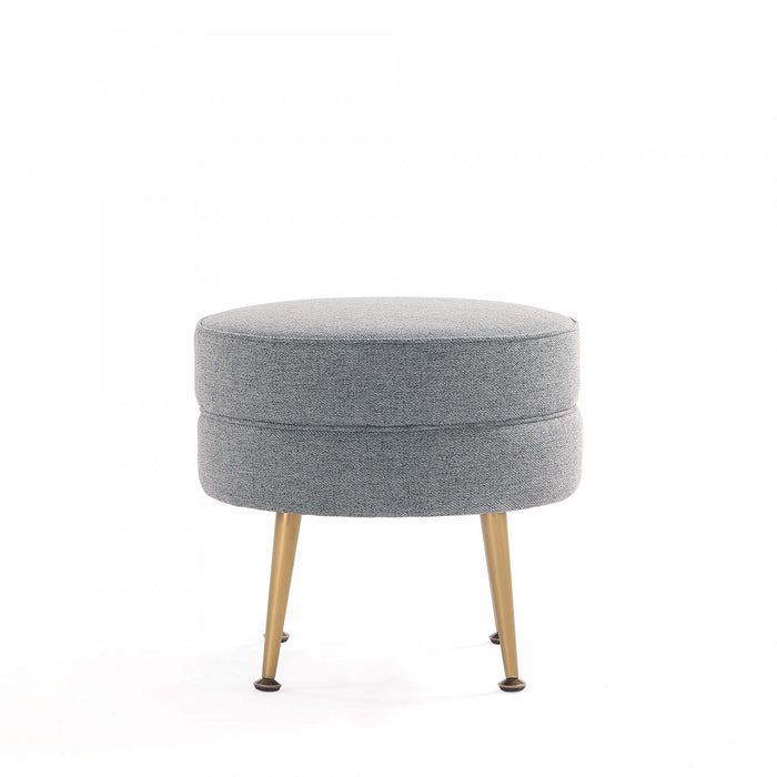 Bailey Mid-Century Modern Upholstered Accent Ottoman in Gray - Set of 2