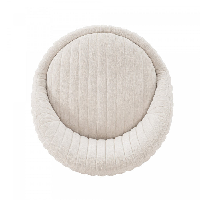 Leela Modern Chenille Swivel Lounge Chair in Cream - Set of 2 Accent Chair