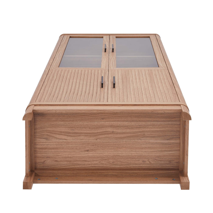 Jodie Mid-Century Modern 31\" Bookcase Cabinet in Maple (6-Shelf) - Set of 3