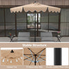 Costway 9 FT Patio Umbrella 2-Tier Market Table Umbrella with Sun-Protective Canopy Brown