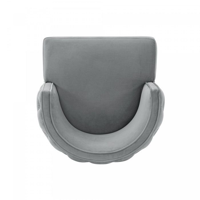 Maya Modern Velvet Dining Chair in Gray - Set of 2