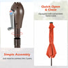 Costway 9FT Patio Solar Umbrella LED Steel Tilt W/ Crank Orange