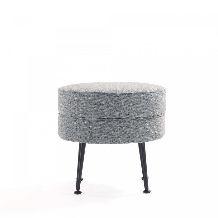 Bailey Mid-Century Modern Upholstered Accent Ottoman in Gray