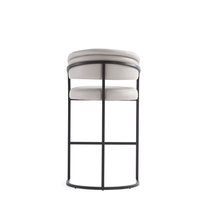 Augusta Modern Metal Upholstered Barstool in Light Gray