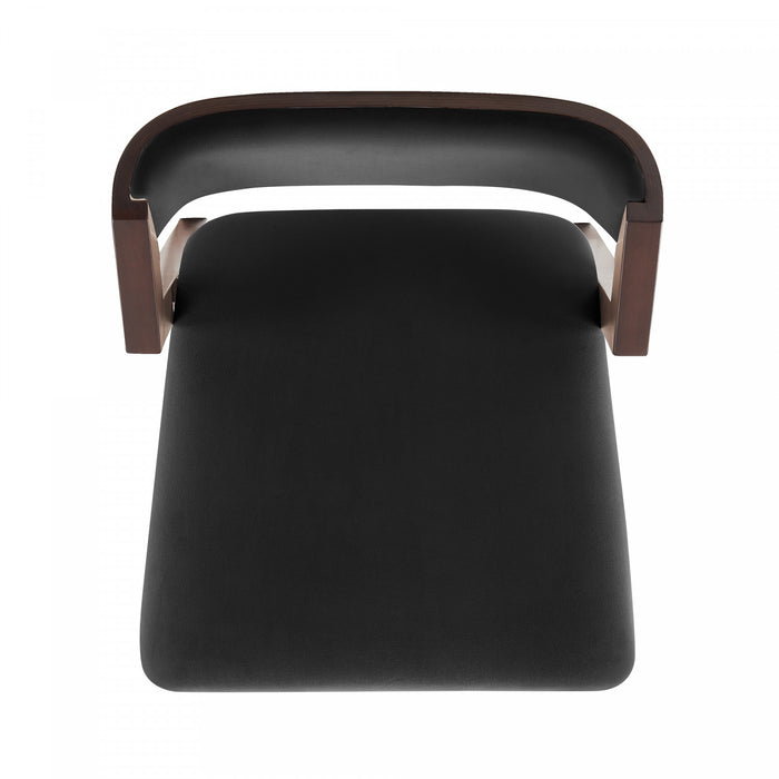 Patricia Modern Wood Upholstered Counter Stool in Black - Set of 2