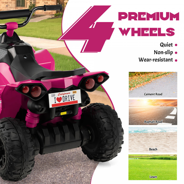 Costway 12v Battery Powered Kids Ride On Atv Electric 4-wheeler Quad Car With Mp3 & Light