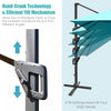 Costway 10'x13' Patio Offset Cantilever Umbrella Aluminum 360° Rotation Tilt Turquoise