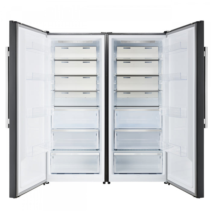 Forno Maderno 60 Inch Convertible Refrigerator/Freezer in Black, Trim Kit, 27.2 cu.ft. - FFFFD1722-60MG-BLK