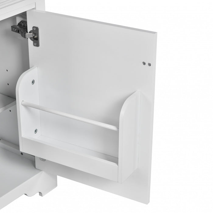 Mason 20 Inch Compact Modern Bathroom Vanity with Ceramic Sink, White