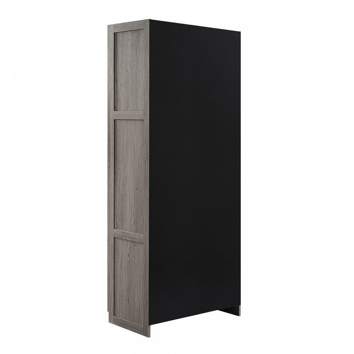 Cornelia Modern 30\" Storage Cabinet in Gray (7-Shelf) - Set of 2 Bookcase