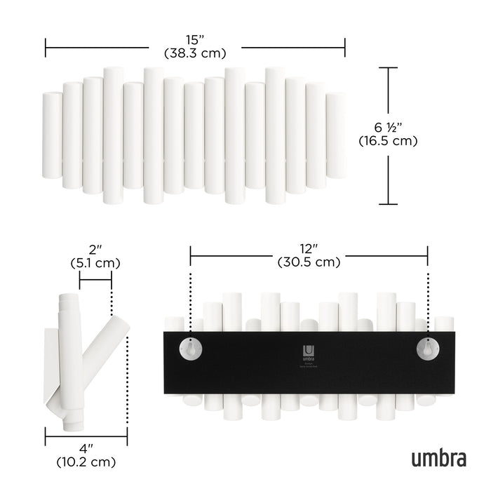 Umbra Picket Rail Wall Hooks - White