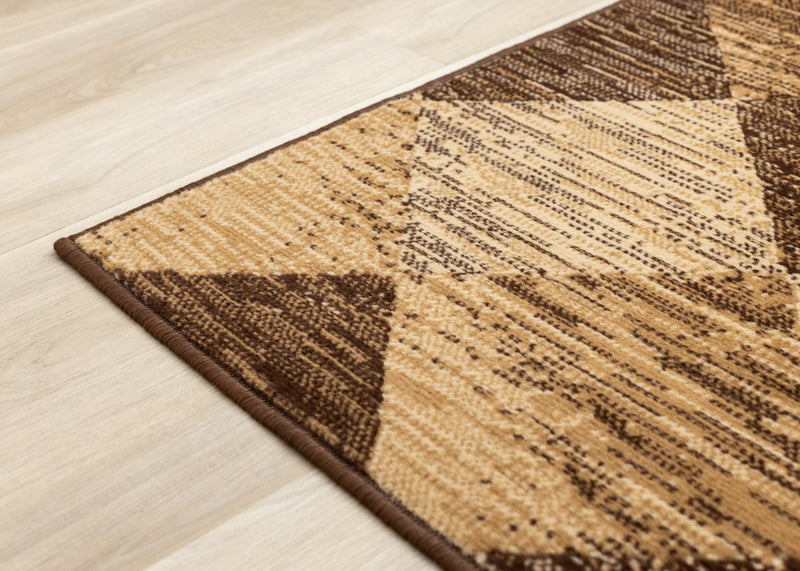 Florence Brown Beige Distressed Diamond Pattern Rug, 5'3\" x 7'5\" Indoor Area Rug