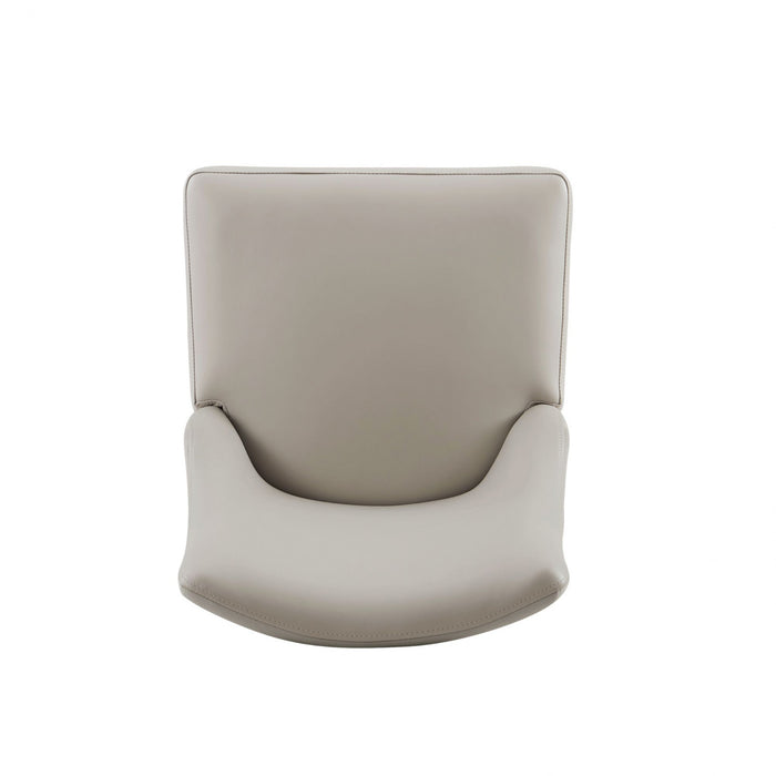 Connie Modern Wood Vegan Leather and Velvet Dining Chair in Light Gray - Set of 2