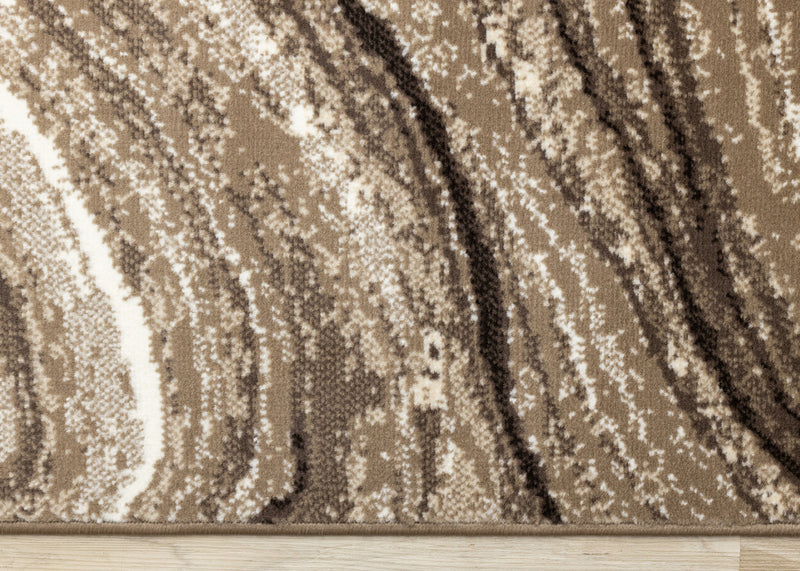 Forte Brown Cream Soothing Waves Area Rug - 7'9\" x 10'6\"