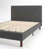 Judy Upholstered Platform Bed with Headboard in Dark Grey - King Size | Judy lit plateforme rembourré avec tête de lit gris foncé - Très grand