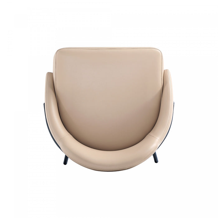 Gracie Modern Metal Upholstered Barstool in Tan and Black Bar Stool